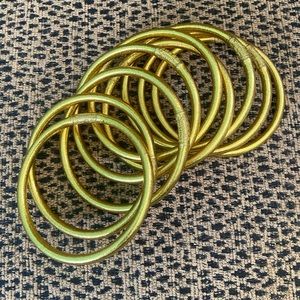 Set of 9 Gold BuDhaGirl Bangles size XL